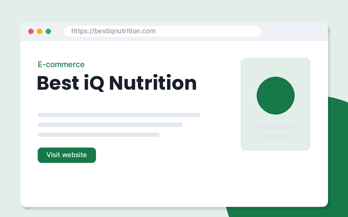 Home page of the Best iQ Nutrition website
