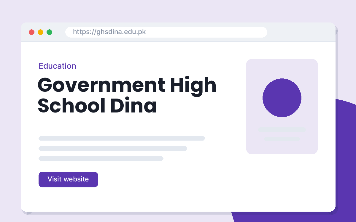 Home page of the Government High School Dina website