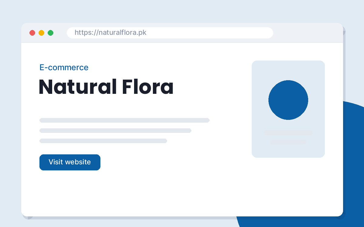 Home page of the Natural Flora skincare online store