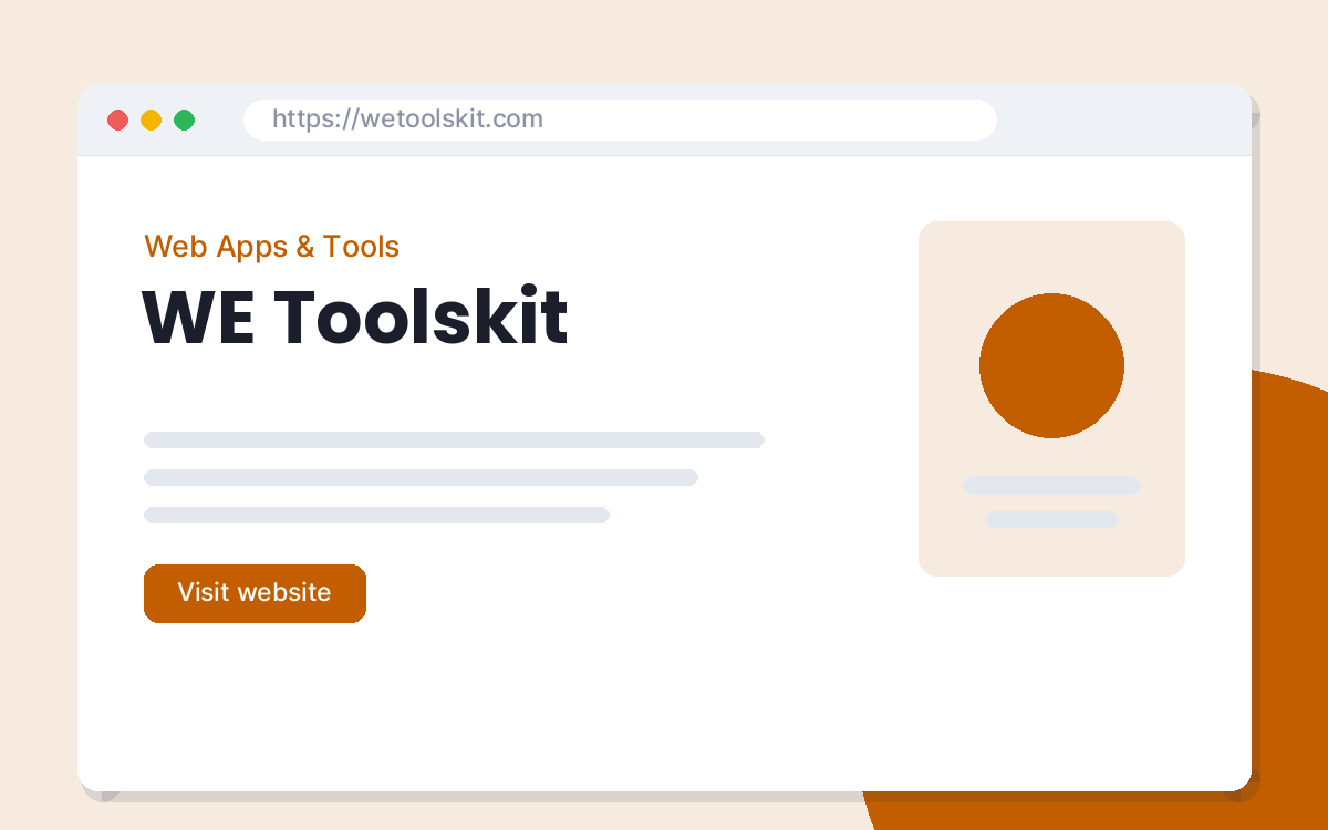 Home page of the WE Toolskit website